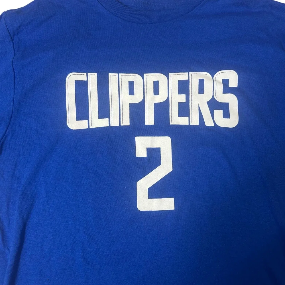 NEW NBA LA Clippers Kawhi Leonard 2 Long Sleeve Shirt Kids Medium 10/12 Blue New